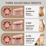 Silicone Slow Feeder Cat Bowl, Elevated Cat Slow Feeder with Suction Cups, Multi-Angle Tilt Design, No Black Chin, Suitable for Dry Wet Food