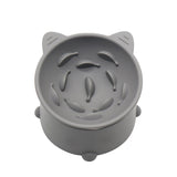 Silicone Slow Feeder Cat Bowl, Elevated Cat Slow Feeder with Suction Cups, Multi-Angle Tilt Design, No Black Chin, Suitable for Dry Wet Food