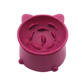 Silicone Slow Feeder Cat Bowl, Elevated Cat Slow Feeder with Suction Cups, Multi-Angle Tilt Design, No Black Chin, Suitable for Dry Wet Food